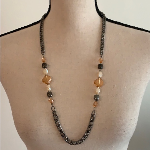 Jewelry - 3/$10 NEW double link peach necklace
